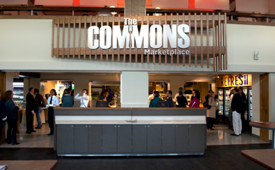 tufts university store, tufts market, commons marketplace, convenience store design, design/build, custom signage, architectural signage